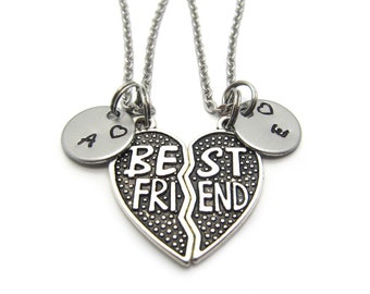 Best Friend Necklace, Friendship Necklace for 2, Best Friends Jewelry, Split Heart Necklace for 2, BFF Necklace for 2, Friendship Jewelry