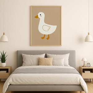 Duck Nursery Wall Art Printable Animal Poster Cute Duckling Decor Baby Room Downloadable Farm Animal Artwork