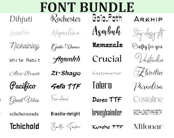 56 Font Bundle Download | Digital Calligraphy / Script Fonts | Cricut Font, Handwritten font, Wedding, Brush & Modern Fonts