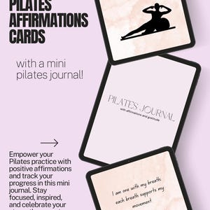 Pilates-bevestigingskaarten met afdrukbaar dagboek: tools voor trainingsmotivatie, zelfzorg en mindfulness