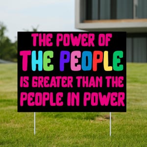 Power of the People Resist Protest Yard Sign,Anti-Trump Protest Poster Sign,Liberal Leftist Progressive Sign,Political Activist Rally Sign