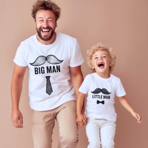 Father and Son Matching Outfits,Big Man and Little Man Shirt and Bodysuit Set,Daddy and Me Gift for Father’s Day, Baby Shower,Daddy and Me