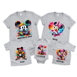 Mickey and Minnie Family Birthday Shirt Set, Matching Mom Dad Sister Baby Tees, Custom Disney Group Outfit, Cute Family Gift
