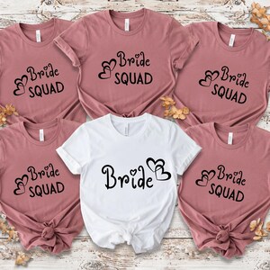 Bride and Bride Squad Shirt Set,Bridal Gift,Bride Shirt,Wife Shirt,Bridesmaid Shirt,Bachelorette Squad Shirt,Bachelorette Shirt,Wedding Gift