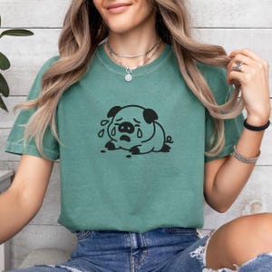 Camiseta linda de cerdo llorón, divertida camiseta con estampado de animales, regalo de cerdito triste para ella, camiseta kawaii para amantes de los animales de granja, camiseta emotiva de moda, camiseta con estado de ánimo