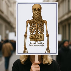 Free Palestine Protest Sign, Anti-Zionist, Political Activist Poster, Free Gaza Protest Poster, Palestine Human, Gaza Is Dying of Hunger Art