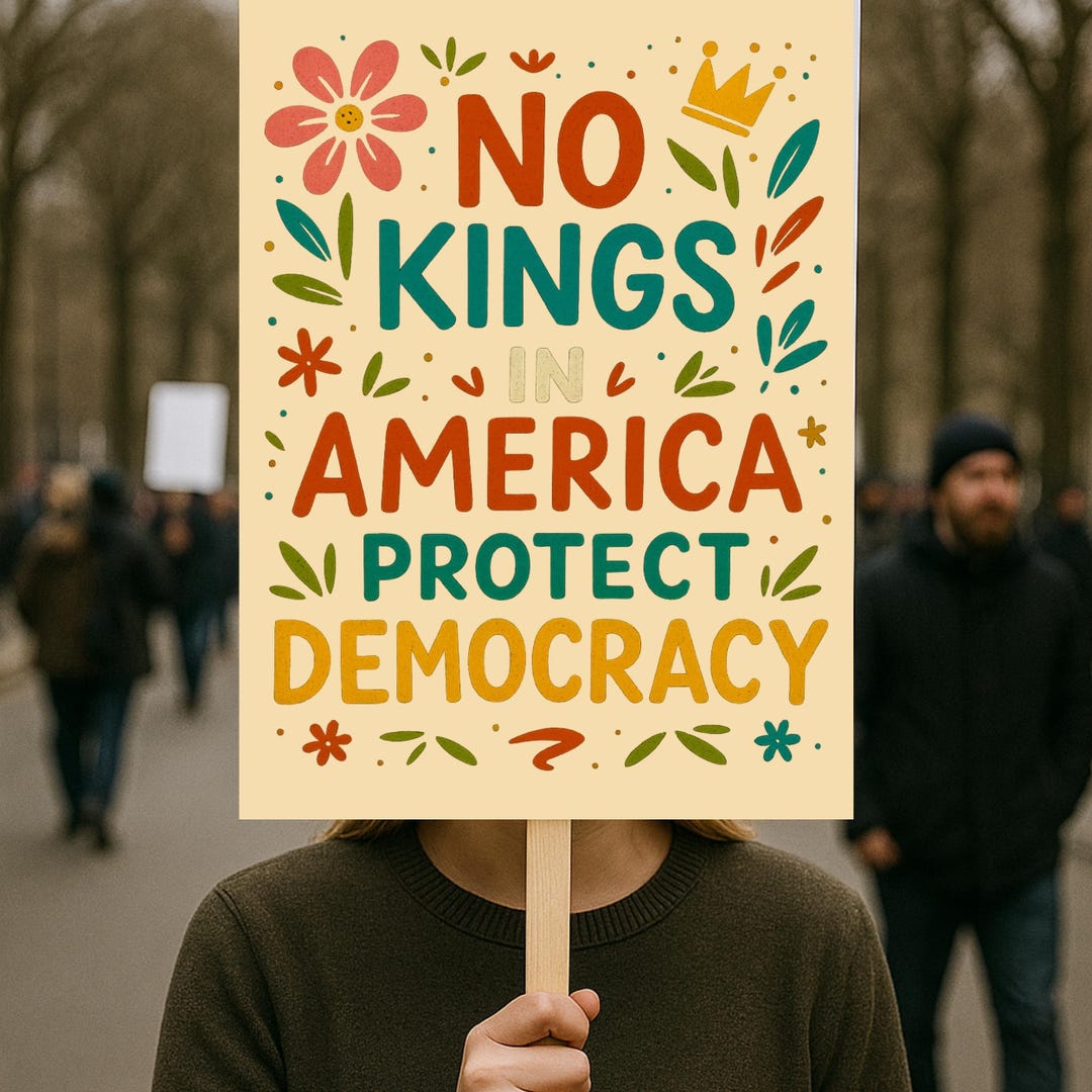 No Rights Image Protect Democracy Sign, No Kings in America Anti-trump Poster ,freedom ...
