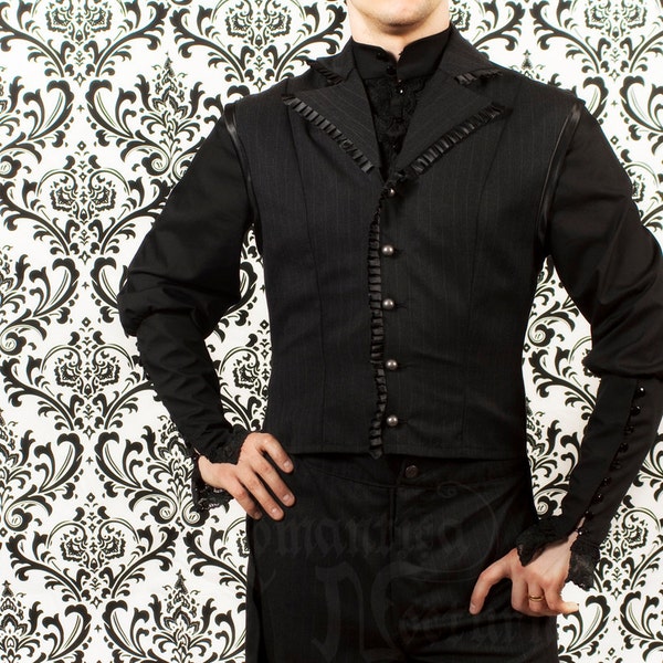 CLEARANCE - Victorian men's pinstripe waistcoat with tail