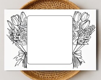 Printable Coloring Card – Printable DIY Craft for Kids, Mother’s Day, Teacher, or Birthday