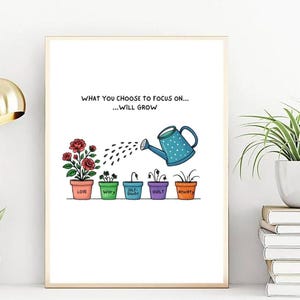 Arte mural imprimible sobre salud mental: cita de autocuidado, enfoque en el amor, póster inspirador, afirmación positiva, archivo digital A4, A3, 8x10, 12x12