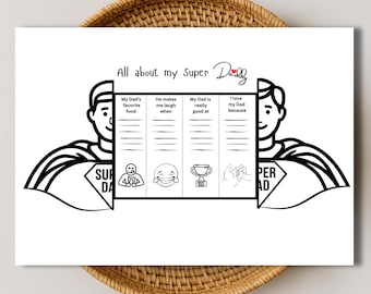 Scheda attività per la festa del papà / Regalo fai da te da compilare per papà (PDF)