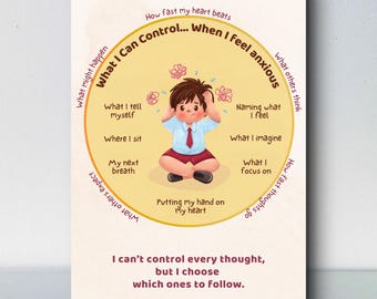 SEL Poster for Kids: Anxiety Management, Calm Down Corner (Digital Download)