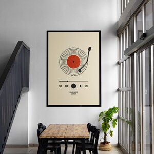 Póster con letras de canciones personalizadas, regalo musical personalizado con nombre de artista, título de canción, impresión artística de pared, decoración para amantes de la música, impresión física, estilo hogareño