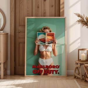 Vintage Cigarette Western Poster Print Retro Marlboro Print Tobacco Poster Vintage Advertisement Marlboro Cigarette Wall Art Decor Gift