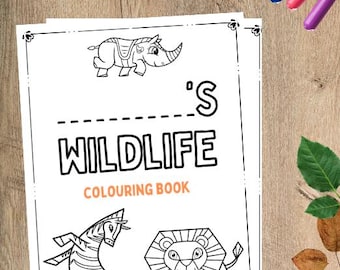 Kids Printable Wildlife Themed Animal Colouring PDF Book