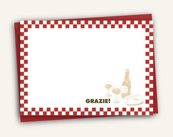 Pizza Party Thank You Card: Italian Dinner, Editable Canva Template (Digital Download)