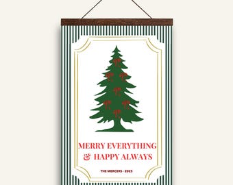 Whimsical Christmas Welcome Sign | Editable Holiday Party Decor | Hand-Drawn Vintage Style | Printable 24x36 Sign