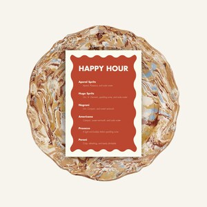 Cabana Waves Happy Hour Menü für Junggesellinnenabschiede, Poolpartys, italienisch inspirierte Partys und Sommerparty-Menü
