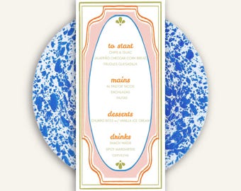 Fiesta Party Menu Template: Cinco de Mayo, Mexican Theme (Canva Editable)
