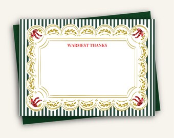 Whimsical Christmas Thank You Card | Editable Holiday Note Template | Printable Hand-Drawn Stationery
