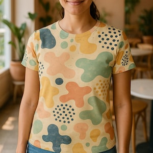 LIGHT ABSTRACT Shirt – Pastel Funky Graphic T-Shirt for Women