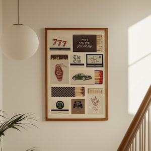 Vintage Matchbox Wall Art: Retro Poster Print, Apartment Wall Art, Trendy Poster, Matchbook Print, Masculine Wall Art (Digital Download)