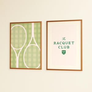 Tennis Wall Art Prints Preppy Prints Trendy Poster Country Club Aesthetic Decor Pink Preppy Prints Cute Sports Digital Download Set of 2