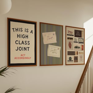 Trendy Poster Set of 3 Prints: This is a High Class Joint Print, Matchbox Prints, Postcard Prints, Dopamine Decor Bundle (Digital Download)