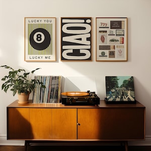Trendy Poster Set of 3 Prints: 8 Ball Print, Lucky You Lucky Me, Matchbox Prints, Ciao, Dopamine Decor Bundle (Digital Download) image 8