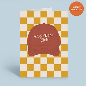 Carte de fête des pères Cool Dad's Club en téléchargement numérique, carte de voeux pour papa cool de la part de la femme et des enfants