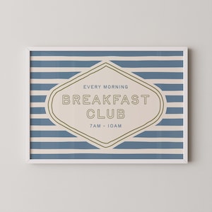 Brunch Club Print Digital Download Retro Dining Room Wall Art Modern Kitchen Decor Trendy Wall Art Breakfast Club Print Breakfast Poster