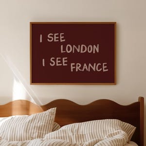 Whimsical Decor, I See London I See France Print, Funny Wall Art (Digital Download, Horizontal) image 5