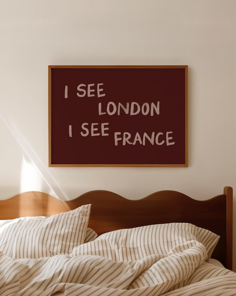 Whimsical Decor, I See London I See France Print, Funny Wall Art (Digital Download, Horizontal) image 5
