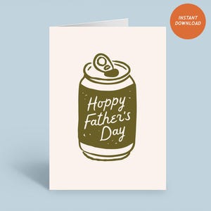 Carte de fête des pères imprimable Punny pour la fête des pères, houblonnée, carte de voeux pour papa, téléchargement immédiat