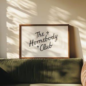 The Homebody Club Trendy Artwork for Apartment Cute Dorm Decor for Girl Horizontal Wall Art for College Cute Digital Download