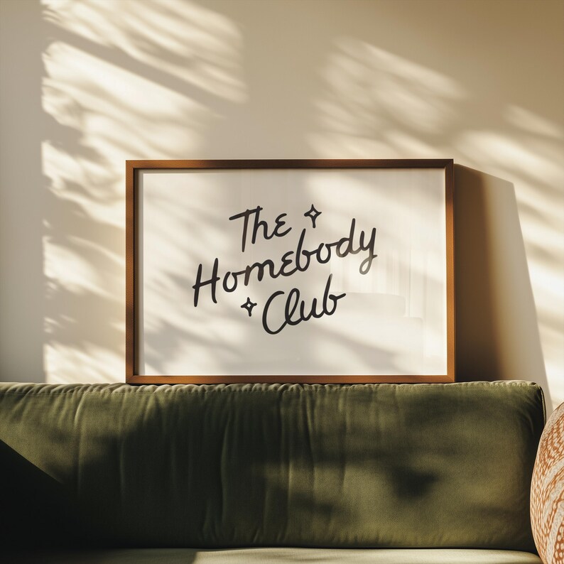 The Homebody Club Trendy Artwork for Apartment Cute Dorm Decor for Girl Horizontal Wall Art for College Cute Digital Download