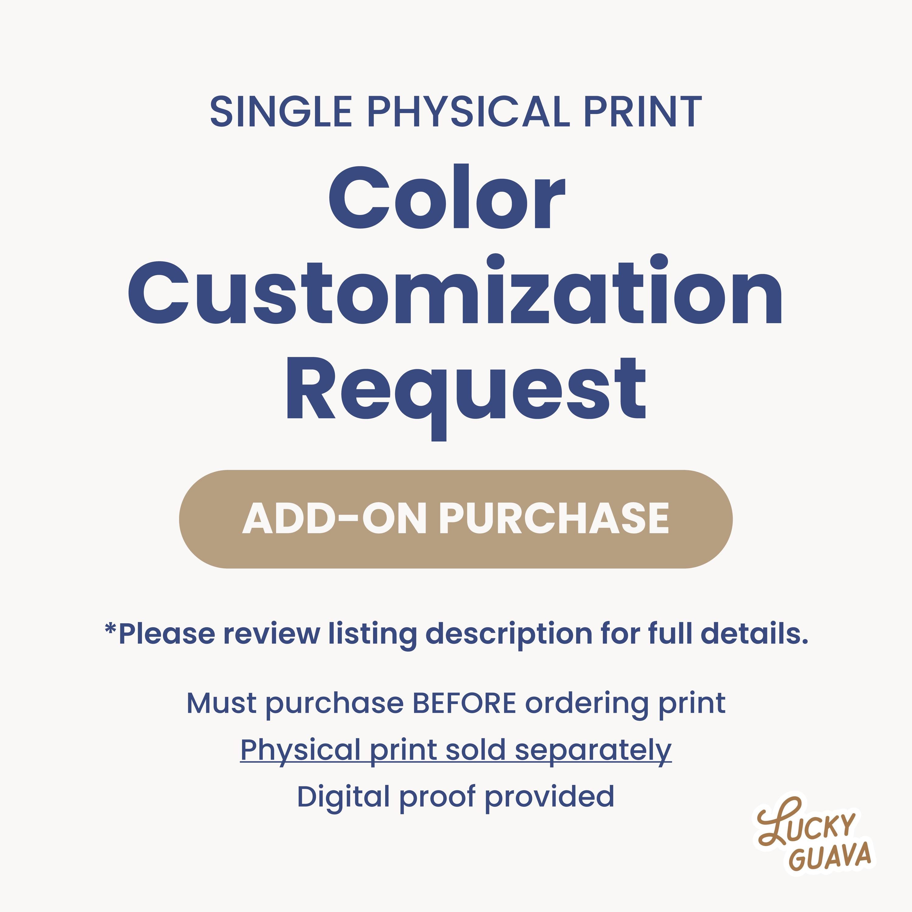 Custom Color Edit for One Physical Print (add-on Purchase) | Color ...