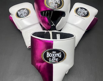 Individuell gestaltete Boxhandschuhe mit dem Aufdruck „No Boxing No Life“ – Hochwertiges, personalisiertes Boxgeschenk für Männer | Ideal für Training, Jahrestag oder Feiertage