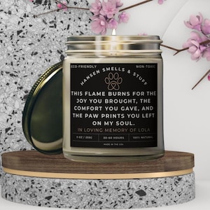 Candle Memorial Dog, dog memorial gift, personalized dog sympathy gift, pet loss gift, pet memorial candle, pet loss candle, dog memorial