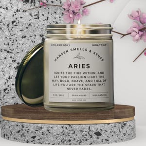 Aries Scented Candles, zodiac candle, Aries birthday candle, astrology candle for friend, astrology gift, Aries zodiac gift, self care gift