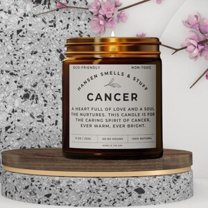 Cancer Zodiac Candle, Astrology Birthday Candle, Self Care gift, Cancer Zodiac gift, Aromatherapy Scented Candle, Relaxation, Friend gift