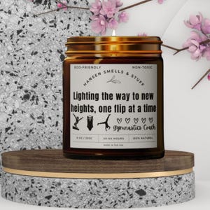 Gymnastics Coach Candle, Gymnastics Coach Gift, thank you gift, coach appreciation, end of season gift, tumbling coach gift, gymnastics gift