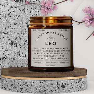 Duftkerze Leo, Sternzeichen Kerze, Sternzeichen Kerze, Leo Kerze, Sternzeichen Kerze, Sternzeichen Kerze, Sternzeichen Kerze, Geburtstagsgeschenk für Mama, Leo Kerze mit Sternzeichen
