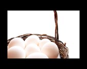 SALE Eggs In A Basket Food Photography Minimalist Kitchen Decor Original Fine Art Photography Print 8x10/8x12/11x14/11x16/16x20/16x24/20x30