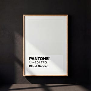 Pantone Cloud Dancer Print, Pantone 11-4201 Wall Art, Minimalist Printable Poster, Color Swatch Digital Download, Modern Pantone Decor