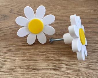 Pomello per cassetto a forma di margherita, decorazione per la cameretta dei bambini.