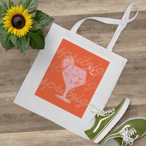 Spring Vibes Tote Bag, Reusable Shopping Bag, Gift for Friends, Beach Bag, Geschenk für jeden Anlass, Geschenkidee mit Herz