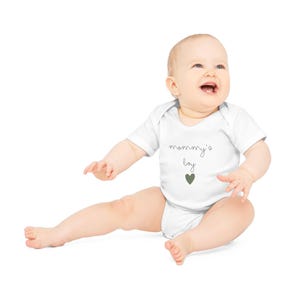 Baby Bodysuit - Mommy&#39;s Boy Organic Cotton Onesie, Cute Baby Outfit, Newborn Essentials, Gift for Baby Showers, Infant Clothing