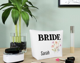 Bride Bag*personalizable - Bride cosmetic bag, JGA gift bride, cotton makeup bag, bride gift idea, wedding accessory