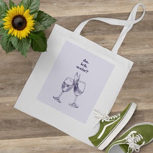 Wine-Themed Tote Bag, Perfect for Wine Lovers, Celebration, Weekend Outings, du. ich. wein? Geschenk für jeden Anlass, Geschenkidee mit Herz